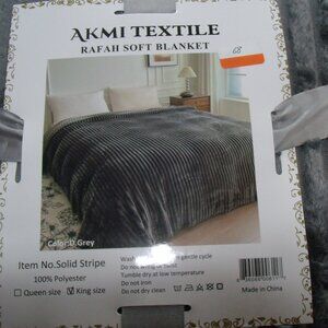 AKMI Textile Rafah soft blanket  King size gray